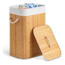 Cesto de Roupa Bambu c/ Tampa Retangular