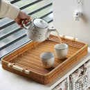 Bandeja de Vime com Estilo Rústico Quadrada